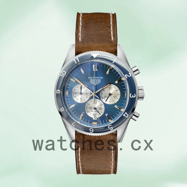 Tag Heuer Autavia Men 43mm CBE2110-001 Quartz Leather Strap - Image 2