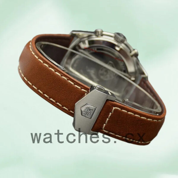 Tag Heuer Autavia Men 43mm CBE2110-001 Quartz Leather Strap - Image 4