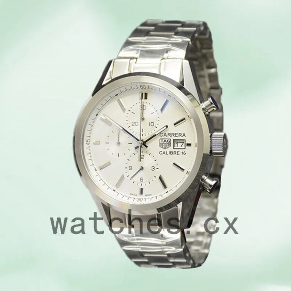 Tag Heuer Carrera 43mm Men CBK2112-001 White Dial Quartz - Image 2