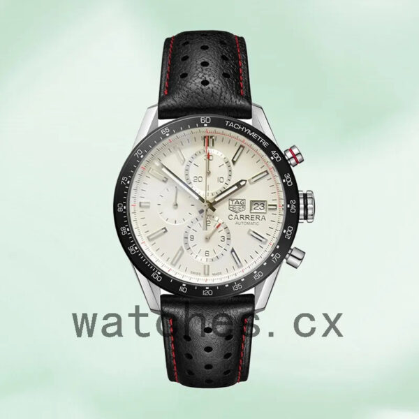 Tag Heuer Carrera 43mm Men CBM2110-003 White Dial - Image 2