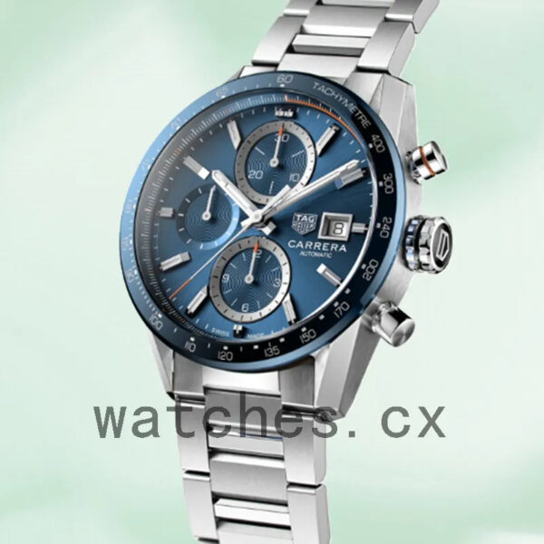 Tag Heuer Carrera CBM2112.BA0651 Men 43mm Blue Dial Bracelet - Image 3