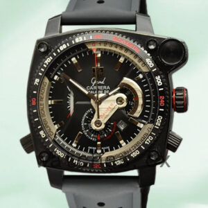 Tag Heuer Grand Carrera 43mm GrandCarreraBKSR-003 Men Black Dial Rubber Band