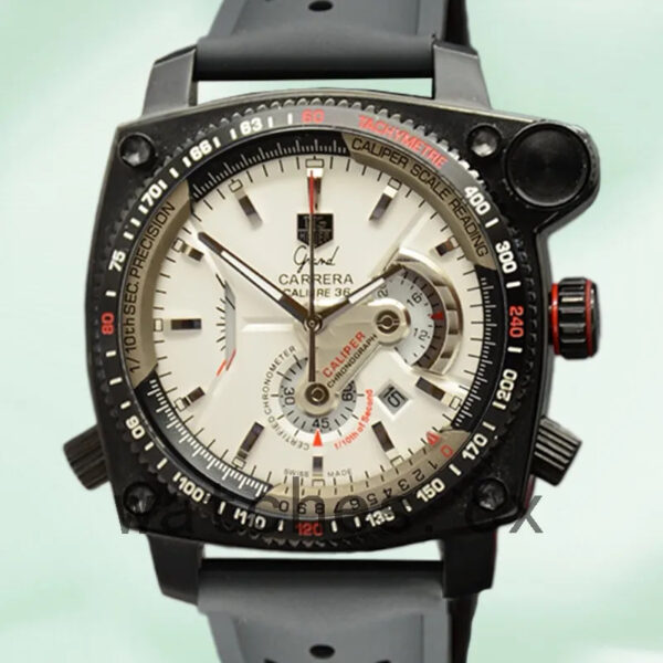 Tag Heuer Grand Carrera 43mm Men GrandCarreraWSR-004 White Dial Quartz