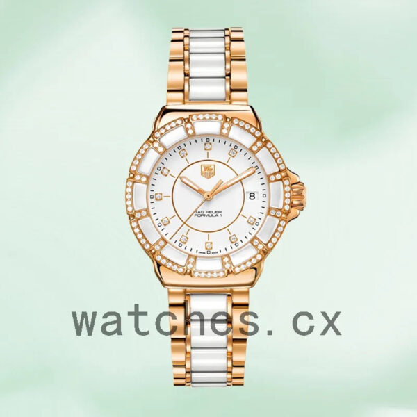 Tag Heuer Formula 1 38mm Ladies WAH1222.BB0866-001 White Dial Rose Gold-tone - Image 2