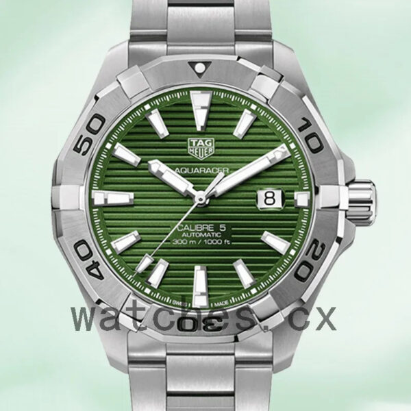 Tag Heuer Aquaracer Men WAY2015.BA0927 43mm Green Dial Silver-tone