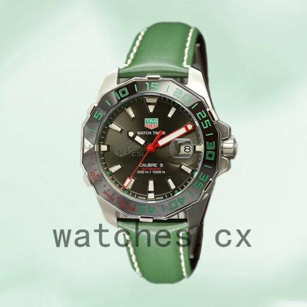 Tag Heuer Aquaracer WAY201E.BA0927-001 43mm Men Leather Strap Grey Dial - Image 2