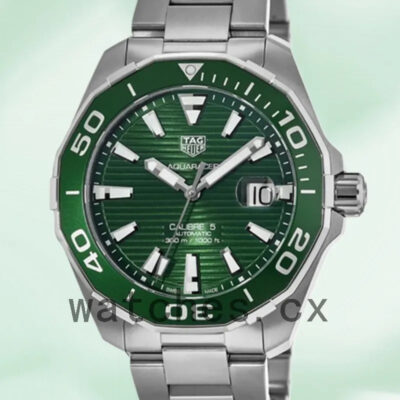 Tag Heuer Aquaracer Men WAY201S.BA0927 43mm Bracelet Green Dial