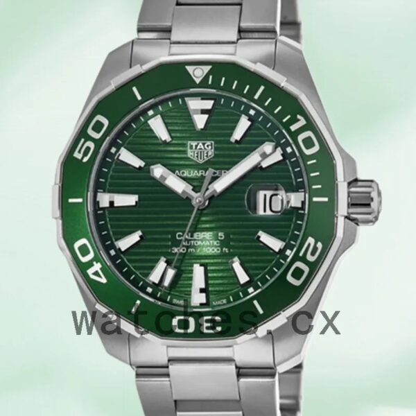 Tag Heuer Aquaracer Men WAY201S.BA0927 43mm Bracelet Green Dial