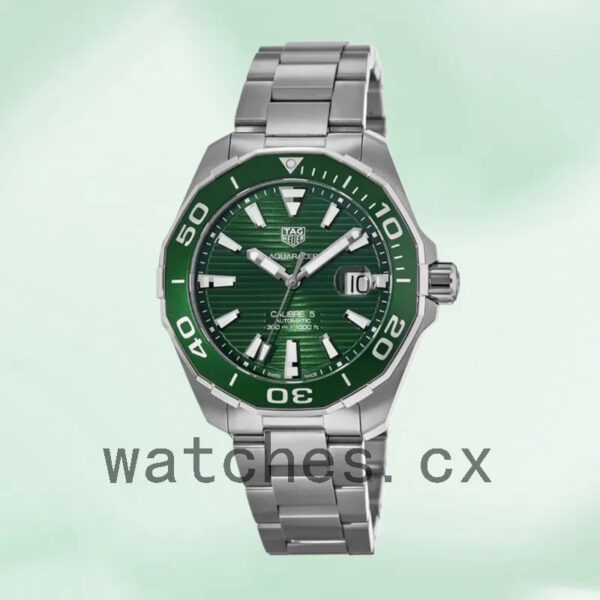 Tag Heuer Aquaracer Men WAY201S.BA0927 43mm Bracelet Green Dial - Image 2