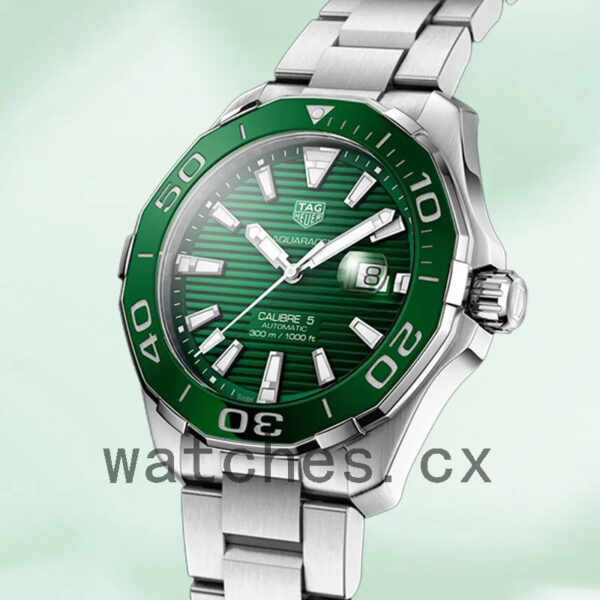 Tag Heuer Aquaracer Men WAY201S.BA0927 43mm Bracelet Green Dial - Image 3