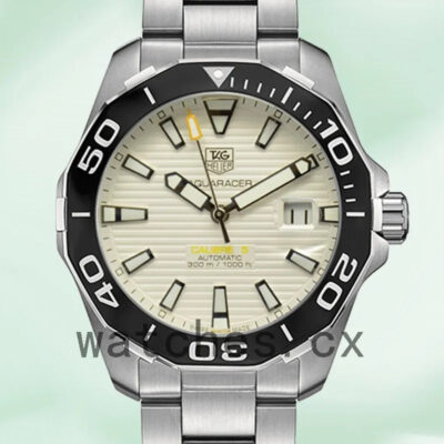Tag Heuer Aquaracer 43mm WAY211A-001 Men Silver-tone White Dial