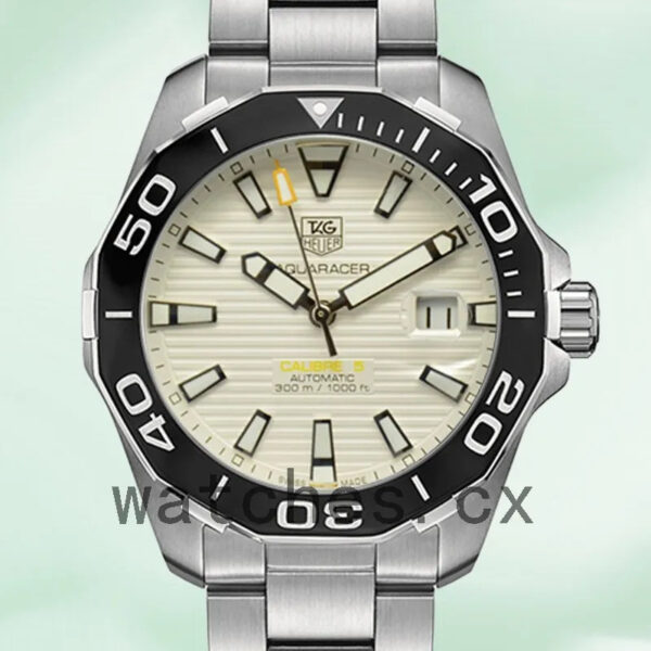 Tag Heuer Aquaracer 43mm WAY211A-001 Men Silver-tone White Dial