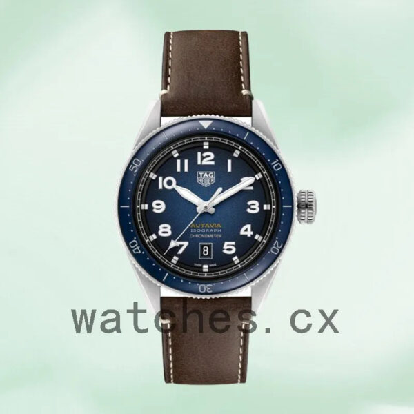 Tag Heuer Autavia WBE5116.FC8266 Men 43mm Leather Strap - Image 2