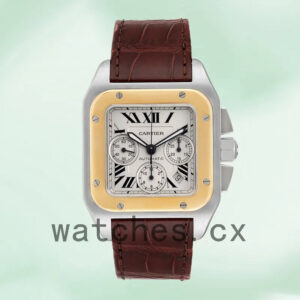 Cartier Santos 39mm Men’s W20091X7 Silver-tone Leather Strap Replica Watches