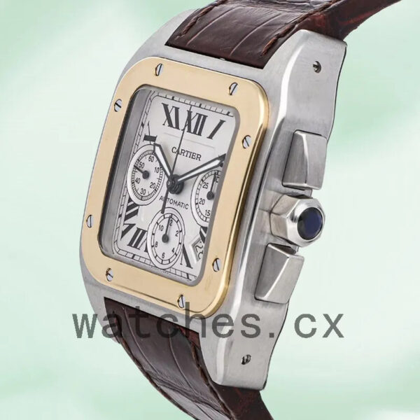 Cartier Santos 39mm Men’s W20091X7 Silver-tone Leather Strap Replica Watches