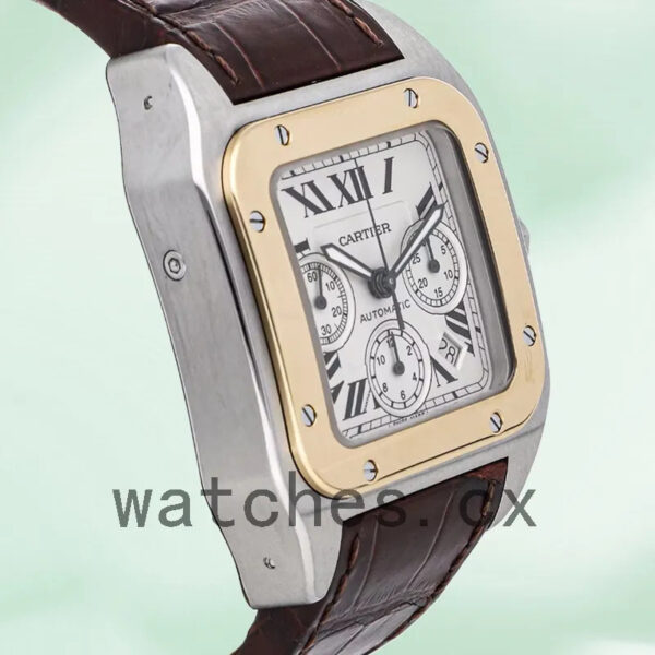 Cartier Santos 39mm Men’s W20091X7 Silver-tone Leather Strap Replica Watches