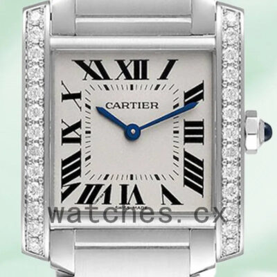 Cartier Tank Francaise Ladies W4TA0009 25mm/34mm Bracelet White Dial Replica Watches