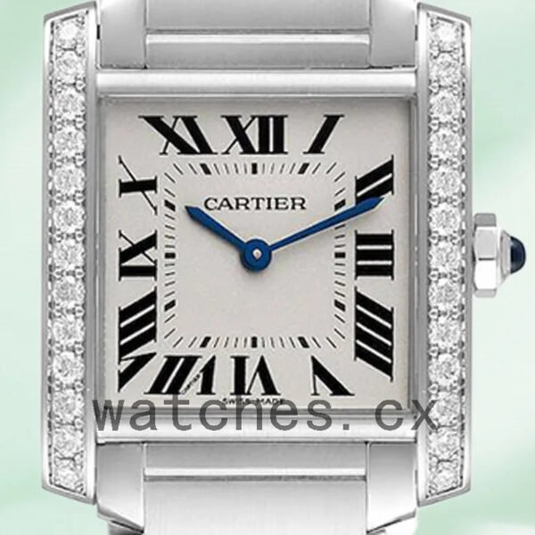 Cartier Tank Francaise Ladies W4TA0009 25mm/34mm Bracelet White Dial Replica Watches