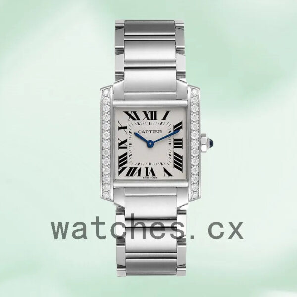 Cartier Tank Francaise Ladies W4TA0009 25mm/34mm Bracelet White Dial Replica Watches