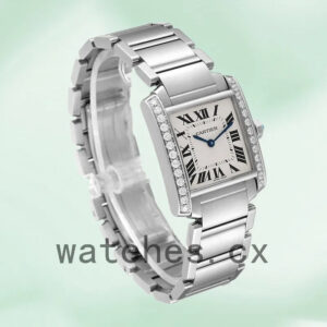 Cartier Tank Francaise Ladies W4TA0009 25mm/34mm Bracelet White Dial Replica Watches