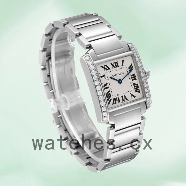 Cartier Tank Francaise Ladies W4TA0009 25mm/34mm Bracelet White Dial Replica Watches