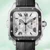 Cartier Santos Men’s WSSA0017 43mm Leather Strap Silver-tone Replica Watches
