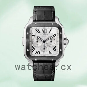 Cartier Santos Men’s WSSA0017 43mm Leather Strap Silver-tone Replica Watches