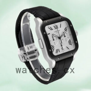 Cartier Santos Men’s WSSA0017 43mm Leather Strap Silver-tone Replica Watches
