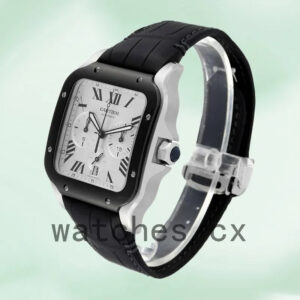 Cartier Santos Men’s WSSA0017 43mm Leather Strap Silver-tone Replica Watches