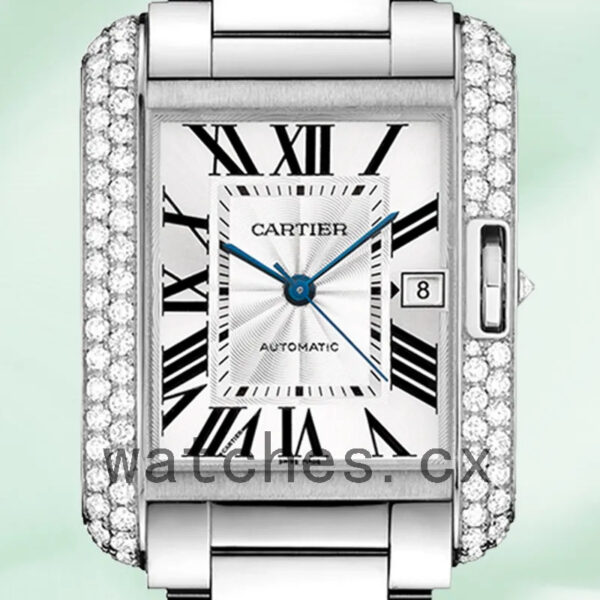 Cartier Tank Anglaise Ladies 36mm WT100010 Silver Dial Replica Watches