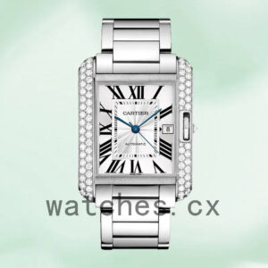 Cartier Tank Anglaise Ladies 36mm WT100010 Silver Dial Replica Watches