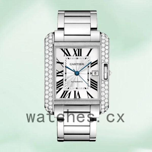 Cartier Tank Anglaise Ladies 36mm WT100010 Silver Dial Replica Watches
