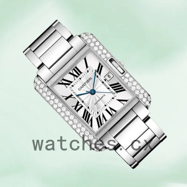 Cartier Tank Anglaise Ladies 36mm WT100010 Silver Dial Replica Watches