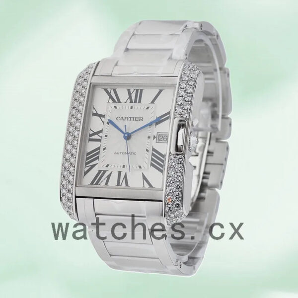 Cartier Tank Anglaise Ladies 36mm WT100010 Silver Dial Replica Watches - Image 4