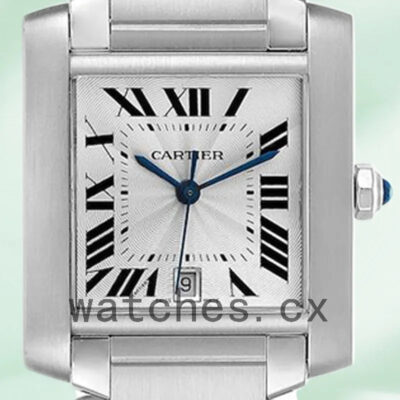 Cartier Tank Francaise W51002Q3 34mm Unisex Silver Dial Bracelet Replica Watches