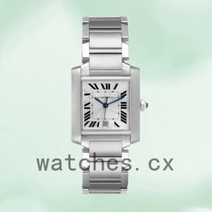 Cartier Tank Francaise W51002Q3 34mm Unisex Silver Dial Bracelet Replica Watches