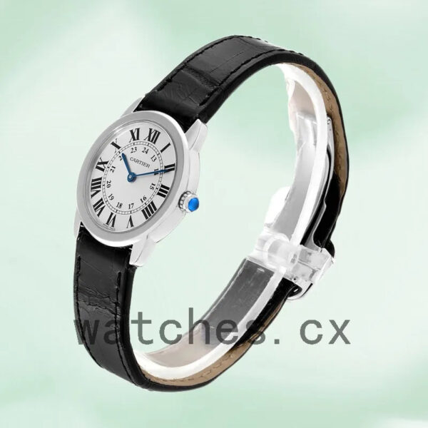 Cartier Ronde W6700155 35mm Ladies Strap Silver-tone Replica Watches