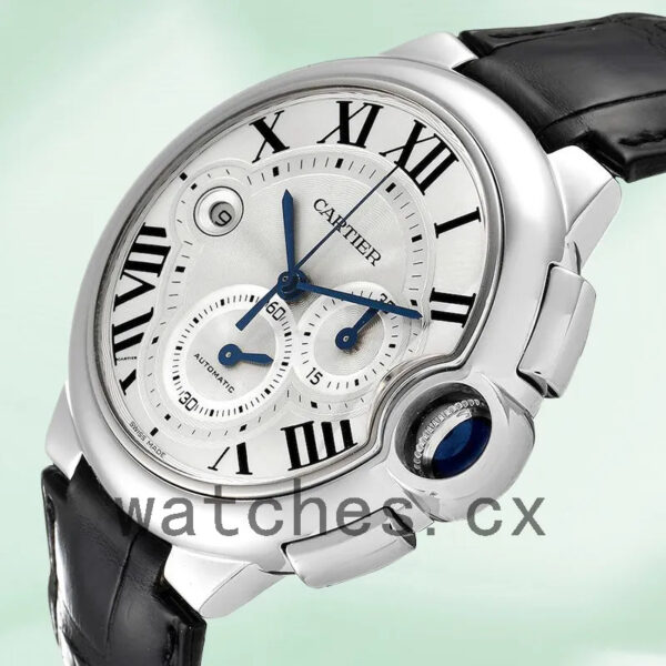 Cartier Ballon Bleu Men’s 47mm W6920003 Silver Dial Silver-tone Replica Watches