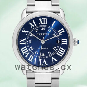 Cartier Ronde Men’s 36mm WSRN0023 Blue Dial Replica Watches