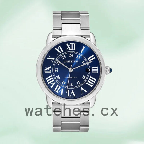 Cartier Ronde Men’s 36mm WSRN0023 Blue Dial Replica Watches