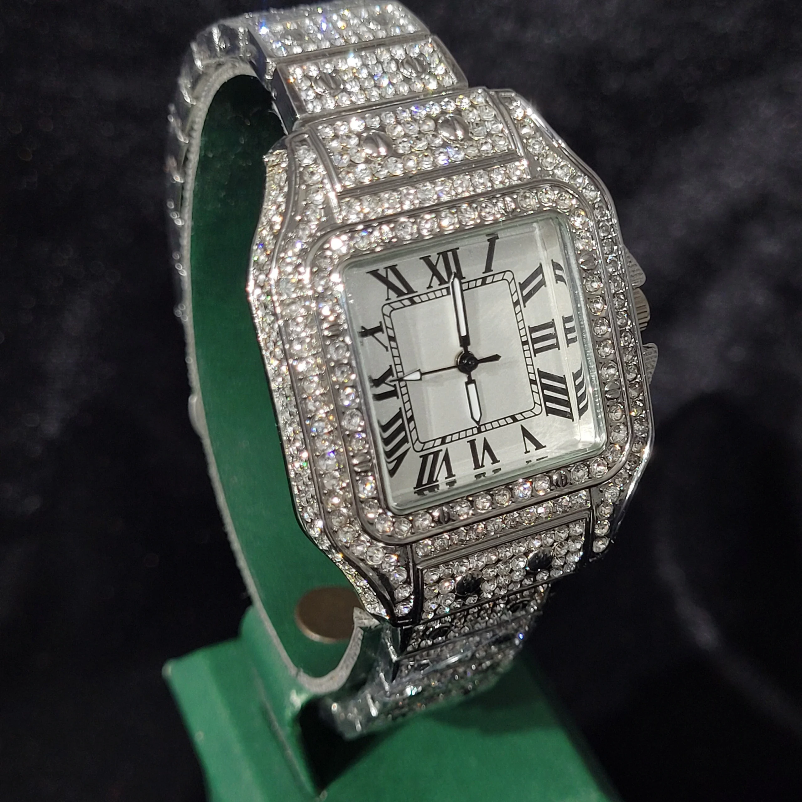 Cartier Ladies Replica Watch with Diamond Markers